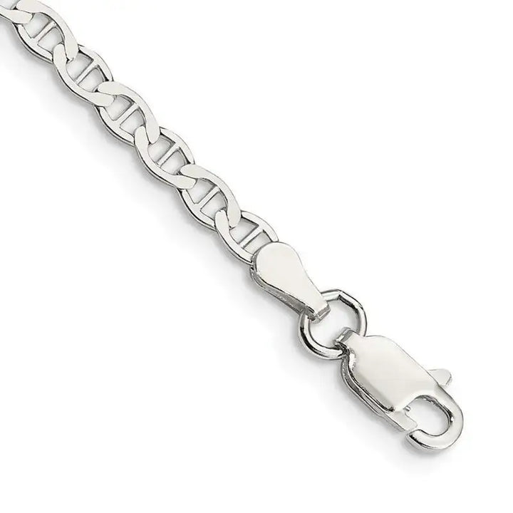 Sterling Silver 3.1mm Flat Anchor Chain Anklet - Larson Jewelers