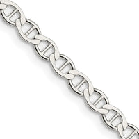 Collier chaîne d'ancre plate en argent sterling de 4 mm