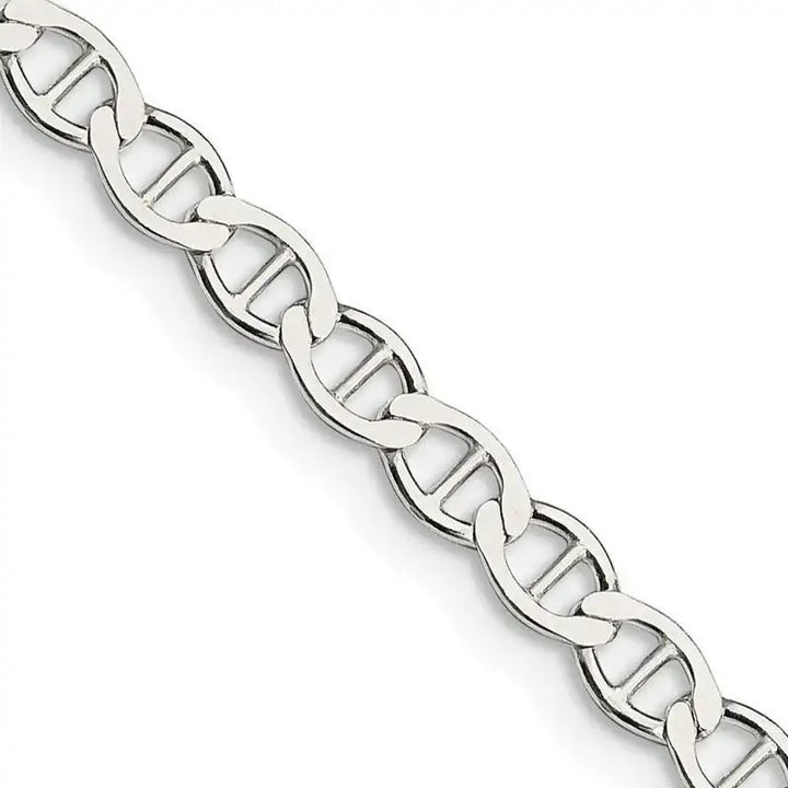 Sterling Silver 4mm Flat Anchor Chain Necklace - Larson Jewelers