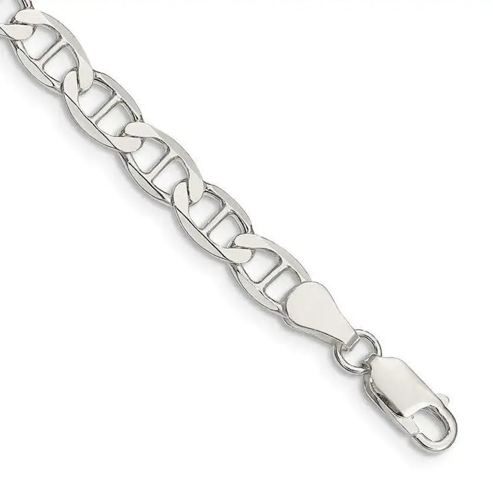 Sterling Silver 5.7mm Flat Anchor Chain Bracelet - Larson Jewelers