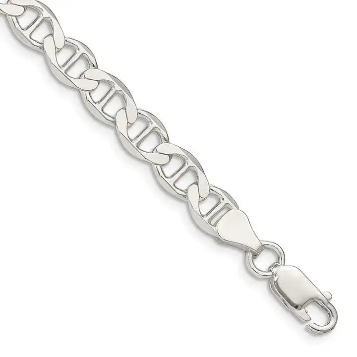 Sterling Silver 7.1mm Flat Anchor Chain Bracelet - Larson Jewelers