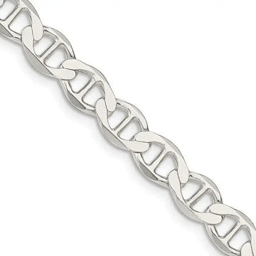 Sterling Silver 7.1mm Flat Anchor Chain Necklace - Larson Jewelers