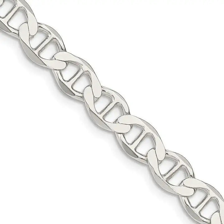 Sterling Silver 7.1mm Flat Anchor Chain Necklace - Larson Jewelers