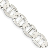 Collier chaîne d'ancre plate en argent sterling de 8,9 mm