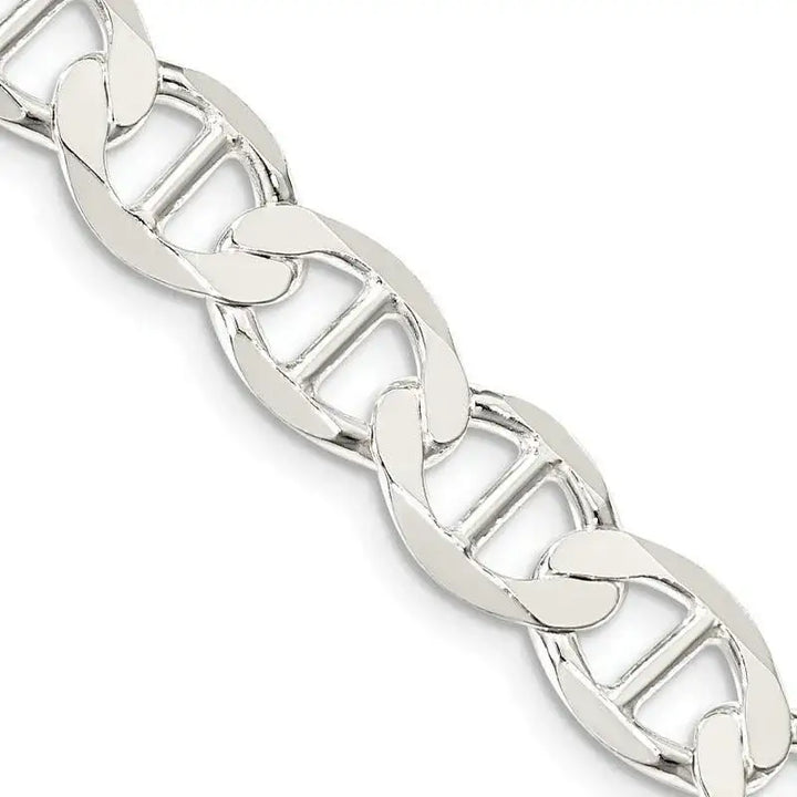 Sterling Silver 8.9mm Flat Anchor Chain Necklace - Larson Jewelers