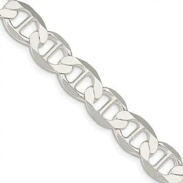 Sterling Silver 9.95mm Flat Anchor Chain Necklace - Larson Jewelers