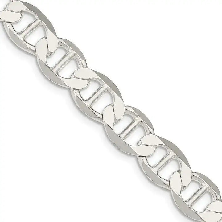 Sterling Silver 9.95mm Flat Anchor Chain Necklace - Larson Jewelers