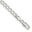Sterling Silver 4.5mm Semi-solid Flat Curb Chain Bracelet