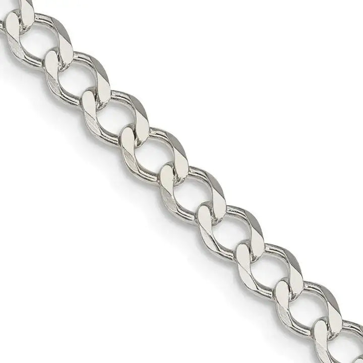 Sterling Silver 4.5mm Semi-solid Flat Curb Chain Necklace - Larson Jewelers