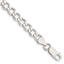 Sterling Silver 6.4mm Semi-solid Flat Curb Chain Bracelet