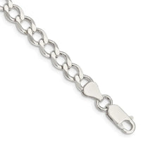 Bracelet en argent sterling semi-solide à chaîne plate de 6,4 mm