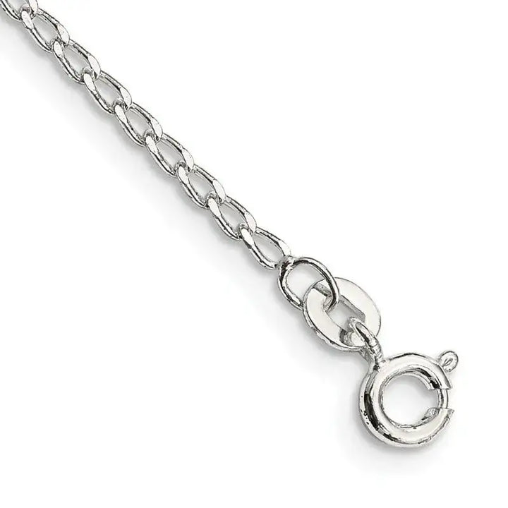 Sterling Silver Open Elongated Link Chain Anklet - Larson Jewelers