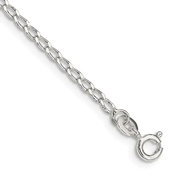 Sterling Silver 2mm Open Elongated Link Chain Bracelet - Larson Jewelers