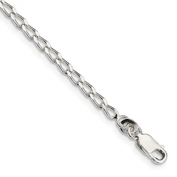 Sterling Silver 2.8mm Open Elongated Link Chain Bracelet - Larson Jewelers