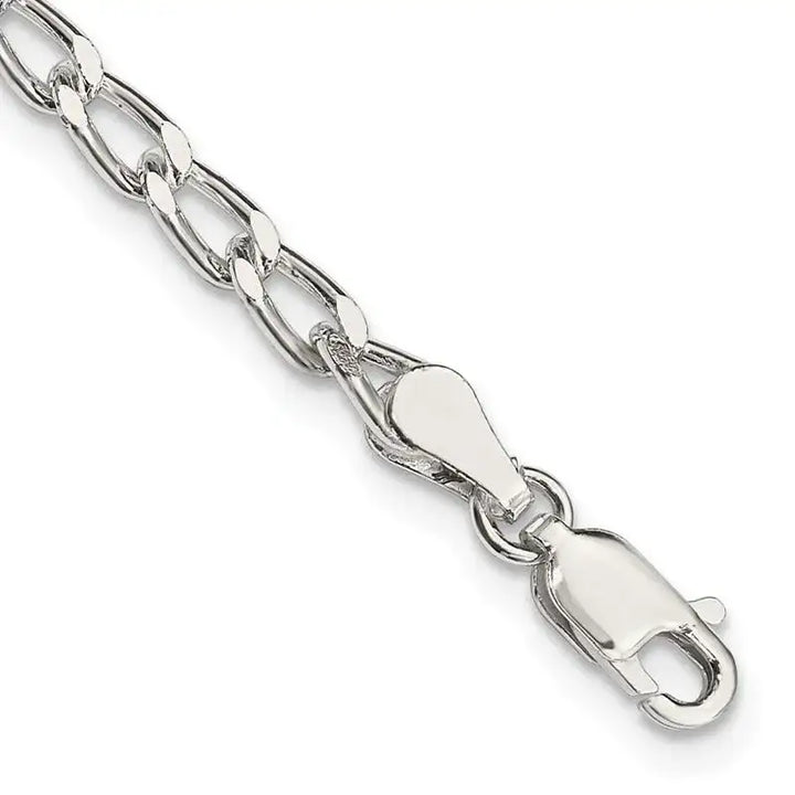 Sterling Silver 3.2mm Open Elongated Link Chain Bracelet - Larson Jewelers