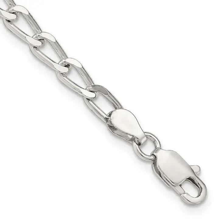 Sterling Silver 4.3mm Open Elongated Link Chain Bracelet - Larson Jewelers
