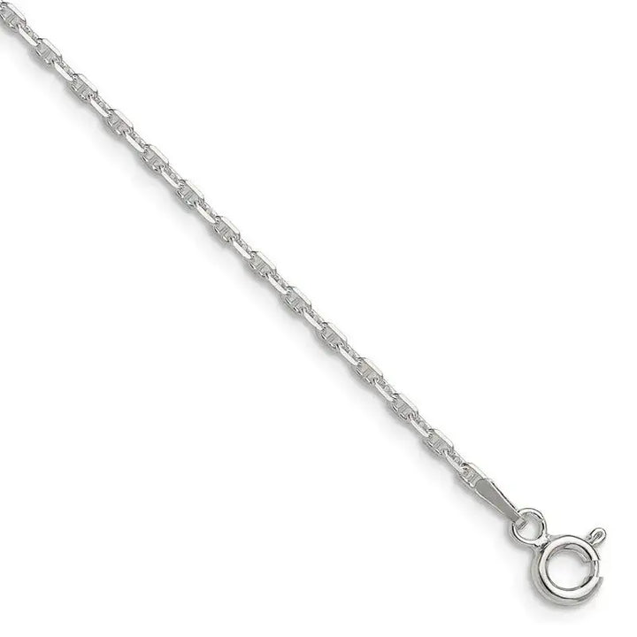 Sterling Silver Polished and D/C 1.75mm Marine Link Chain Bracelet - Larson Jewelers