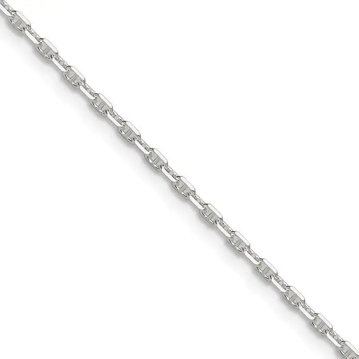 Sterling Silver Polished and D/C 1.75mm Marine Link Chain Necklace - Larson Jewelers