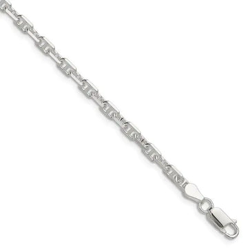 Sterling Silver Polished and D/C 3.75mm Marine Link Chain Bracelet - Larson Jewelers