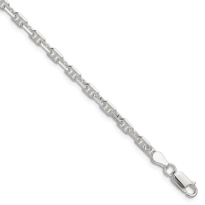 Sterling Silver Polished and D/C 3.75mm Marine Link Chain Bracelet - Larson Jewelers