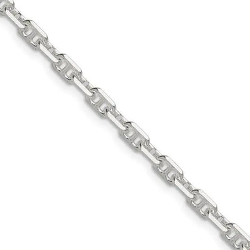 Sterling Silver Polished and D/C 3.75mm Marine Link Chain Necklace - Larson Jewelers