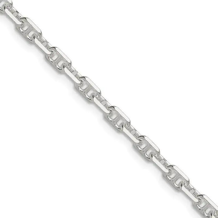 Sterling Silver Polished and D/C 3.75mm Marine Link Chain Necklace - Larson Jewelers