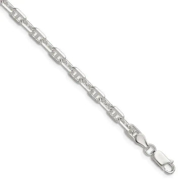 Sterling Silver Polished and D/C 4.75mm Marine Link Chain Bracelet - Larson Jewelers