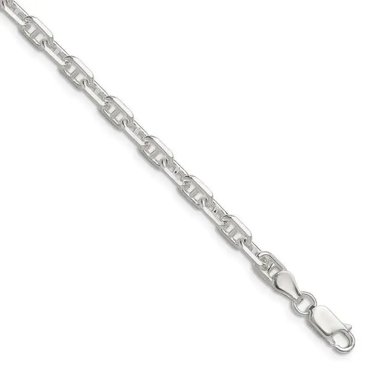 Sterling Silver Polished and D/C 4.75mm Marine Link Chain Bracelet - Larson Jewelers
