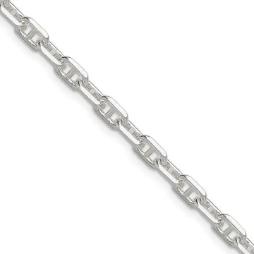 Sterling Silver Polished and D/C 4.75mm Marine Link Chain Necklace - Larson Jewelers