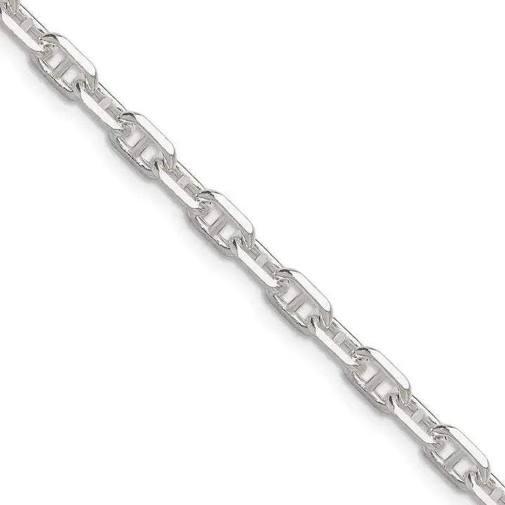 Sterling Silver Polished and D/C 4.75mm Marine Link Chain Necklace - Larson Jewelers