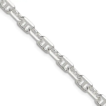 Sterling Silver Polished and D/C 5.75mm Marine Link Chain Necklace - Larson Jewelers