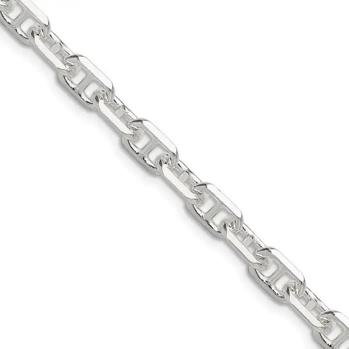 Sterling Silver Polished and D/C 5.75mm Marine Link Chain Necklace - Larson Jewelers