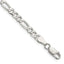 Sterling Silver 4.5mm Lightweight Flat Figaro Chain Bracelet
