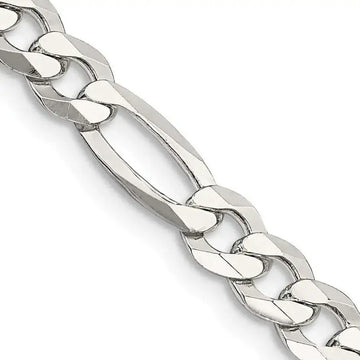 Sterling Silver 5.5mm Lightweight Flat Figaro Chain Necklace - Larson Jewelers