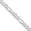 Sterling Silver Rhodium-plated 5.5mm Lightweight Flat Figaro Chain Necklace
