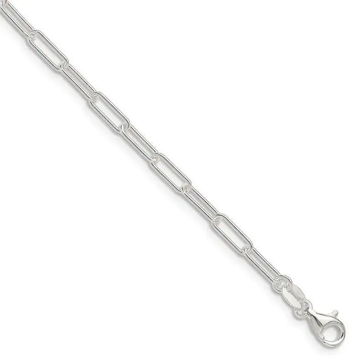 Sterling Silver Polished 3mm Elongated Cable Chain Bracelet - Larson Jewelers