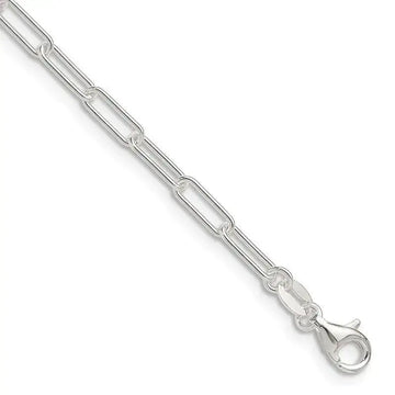 Sterling Silver Polished 3mm Elongated Paperclip Chain Necklace - Larson Jewelers