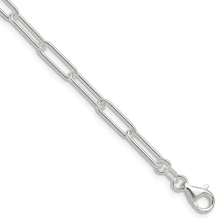 Sterling Silver Polished 4.5mm Elongated Cable Chain Necklace - Larson Jewelers
