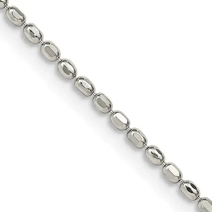 Sterling Silver 1.5mm Fancy Beaded Chain Necklace - Larson Jewelers