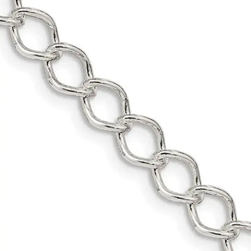 Sterling Silver 5.75mm Fancy Open Curb Chain Necklace - Larson Jewelers