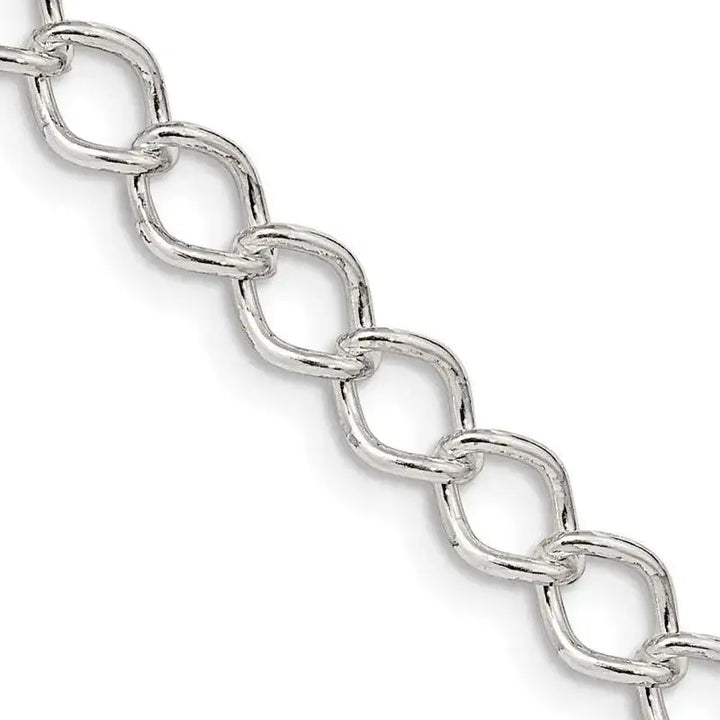Sterling Silver 5.75mm Fancy Open Curb Chain Necklace - Larson Jewelers