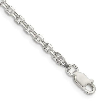 Sterling Silver 2.75mm Diamond-cut Forzantina Cable Chain Bracelet - Larson Jewelers