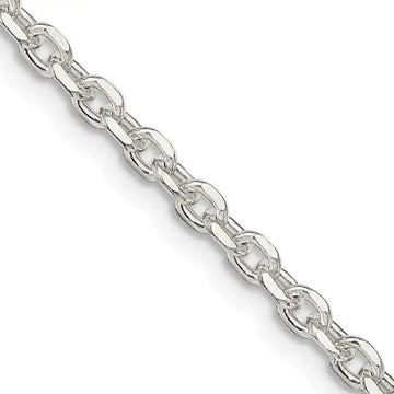 Sterling Silver 2.75mm Diamond-cut Forzantina Cable Chain Necklace - Larson Jewelers