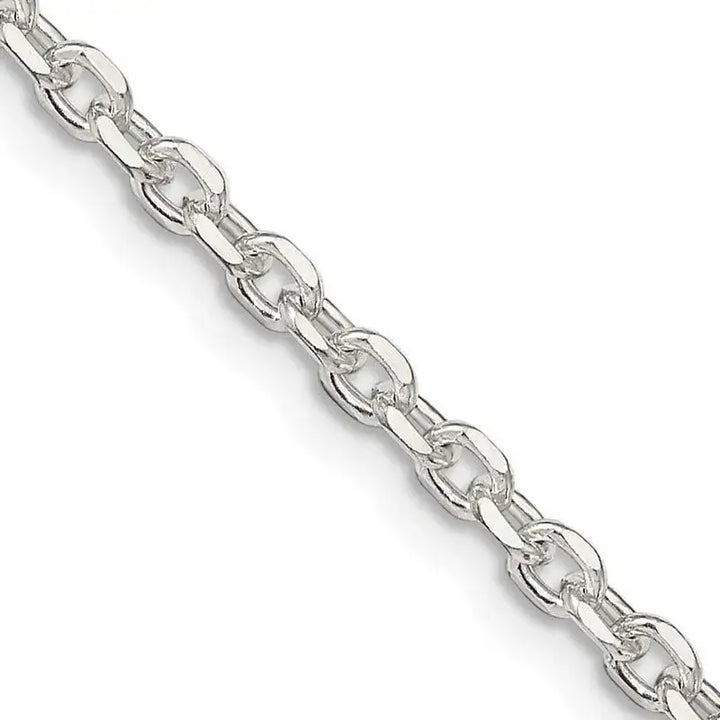 Sterling Silver 2.75mm Diamond-cut Forzantina Cable Chain Necklace - Larson Jewelers
