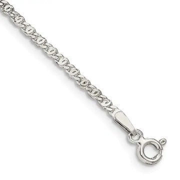 Sterling Silver 2mm Fancy Anchor Pendant Chain Anklet - Larson Jewelers