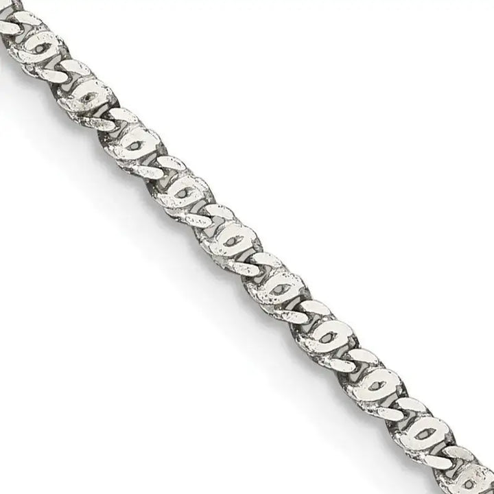Sterling Silver 2mm Fancy Anchor Pendant Chain Necklace - Larson Jewelers