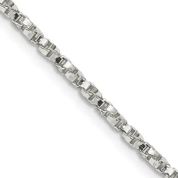 Sterling Silver 2.25mm Twisted Box Chain Necklace - Larson Jewelers