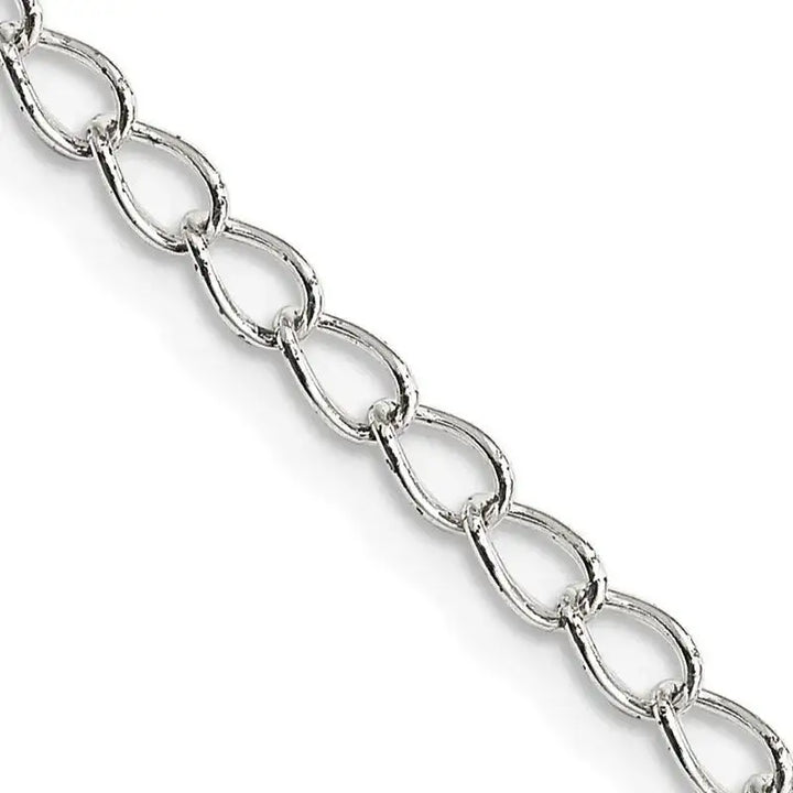 Sterling Silver 3mm Half Round Wire Open Curb Chain Necklace - Larson Jewelers