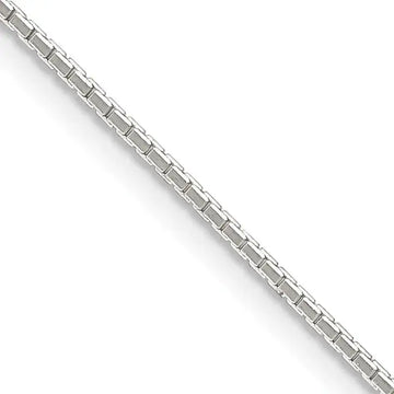 Sterling Silver .9mm 8 Sided Diamond-cut Mirror Box Chain Necklace - Larson Jewelers