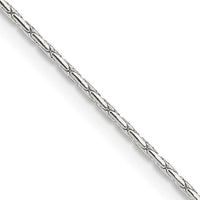 Collar de cadena ovalada de 1 mm de plata de ley